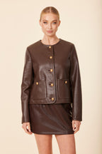 Faux Leather Elasticized Waist Mini
