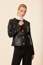 Faux Leather Textured Jacket