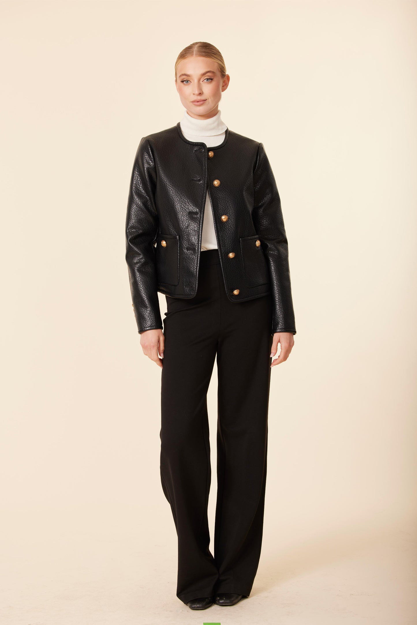 Faux Leather Textured Jacket