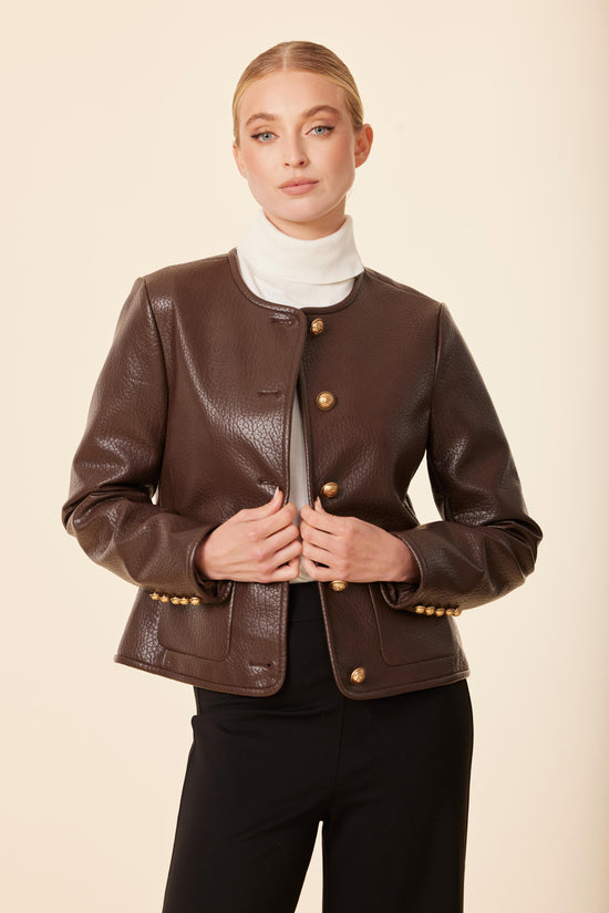 Faux Leather Textured Jacket