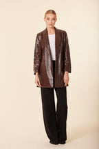 Faux Leather Croc Blazer