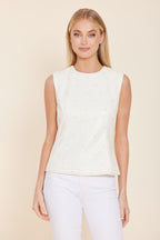 Faux Leather Sleeveless Studded Top