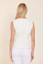 Faux Leather Sleeveless Studded Top