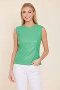 Faux Leather Sleeveless Studded Top