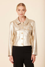 Faux Leather Croc Jacket
