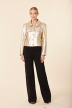 Faux Leather Croc Jacket