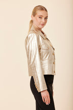 Faux Leather Croc Jacket