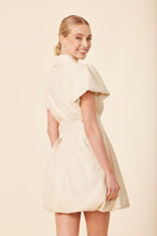 Faux Leather Zip Bubble Dress