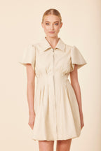 Faux Leather Zip Bubble Dress
