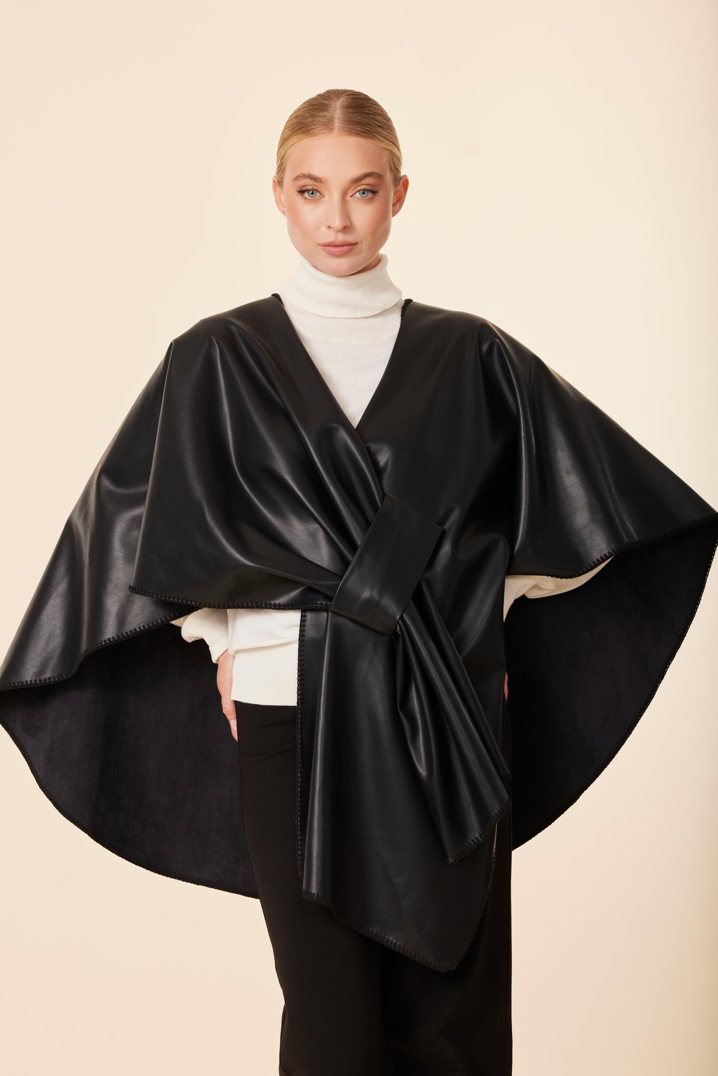 Vegan Leather Tonal Whip Stitch Wrap