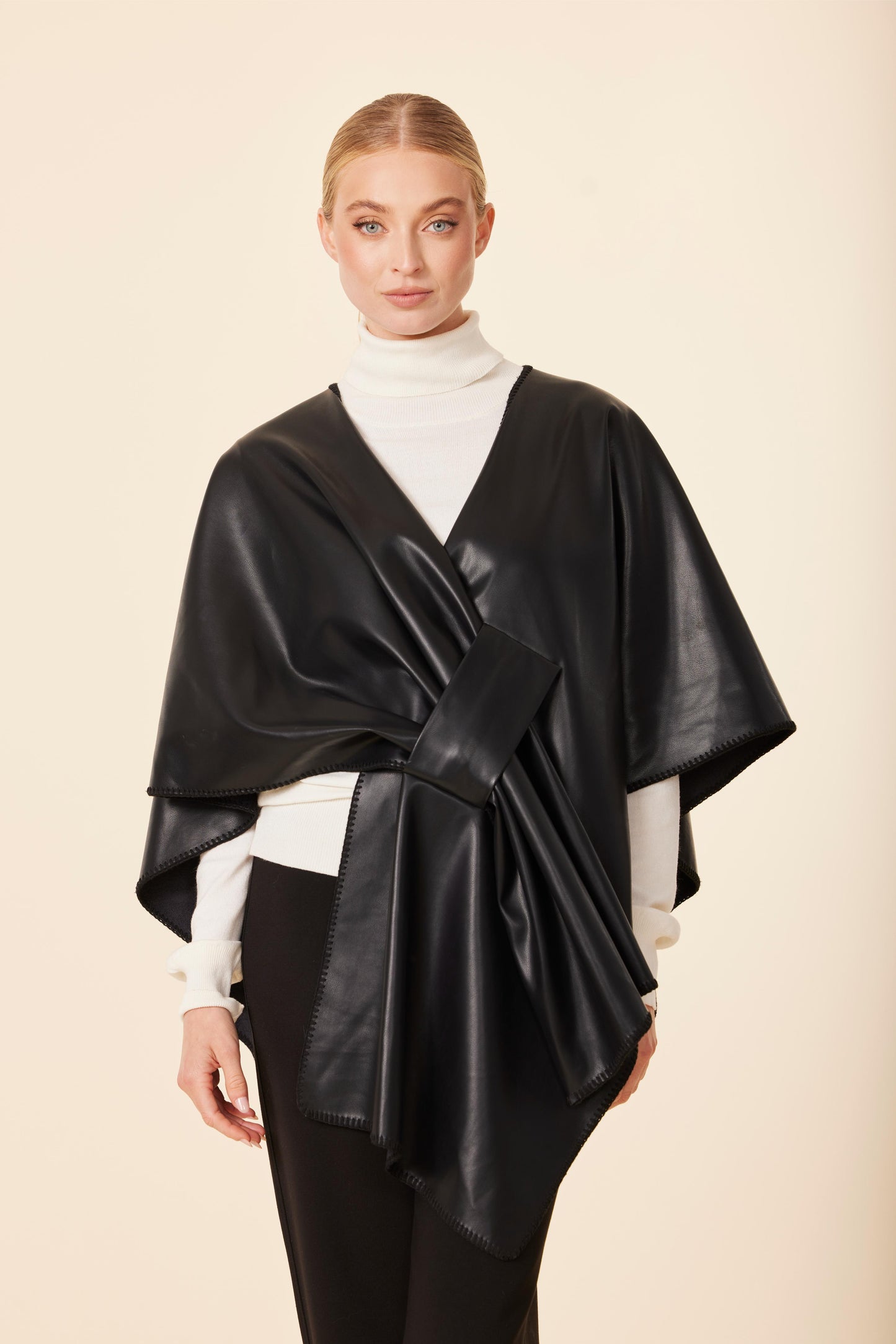 Vegan Leather Tonal Whip Stitch Wrap