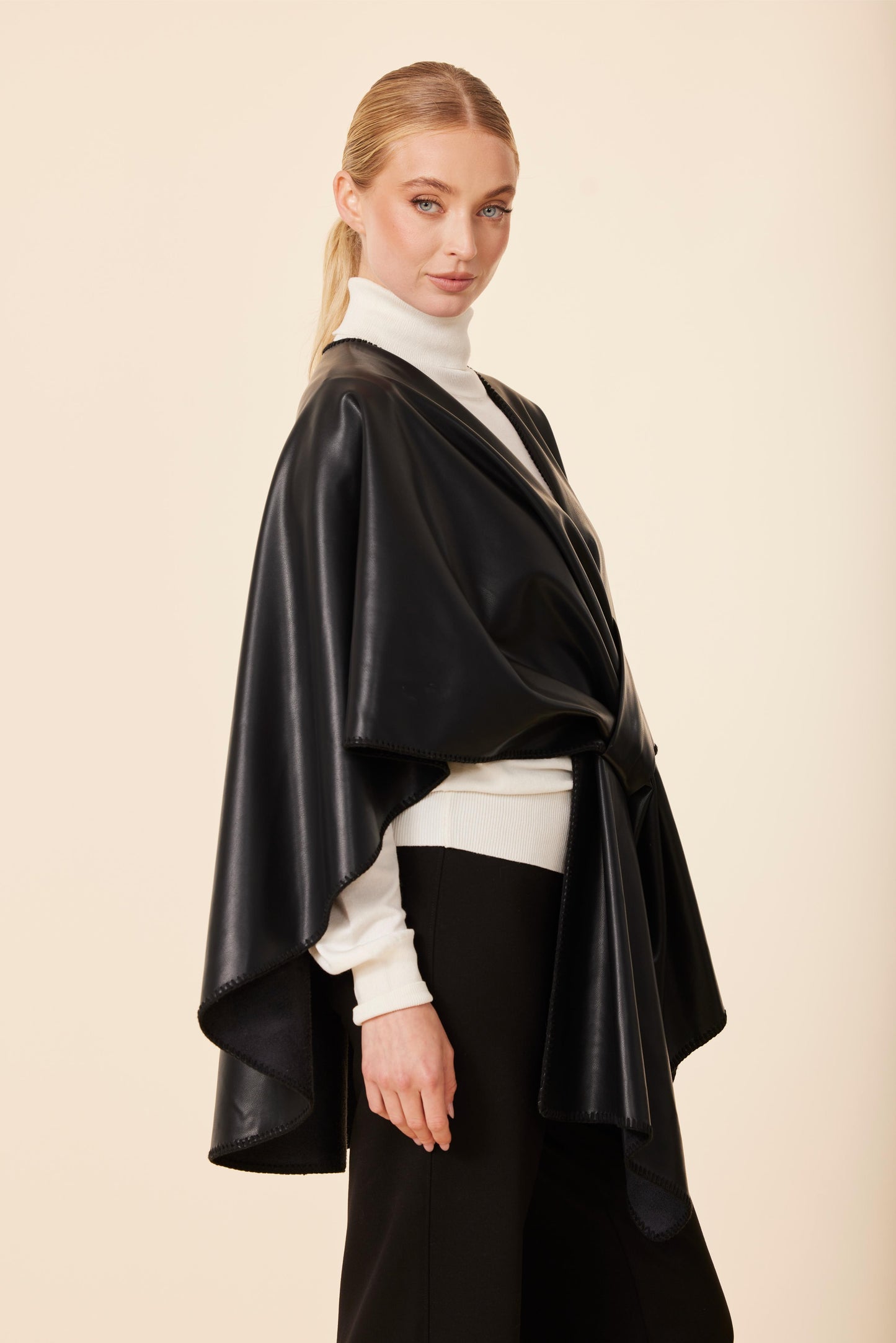 Vegan Leather Tonal Whip Stitch Wrap