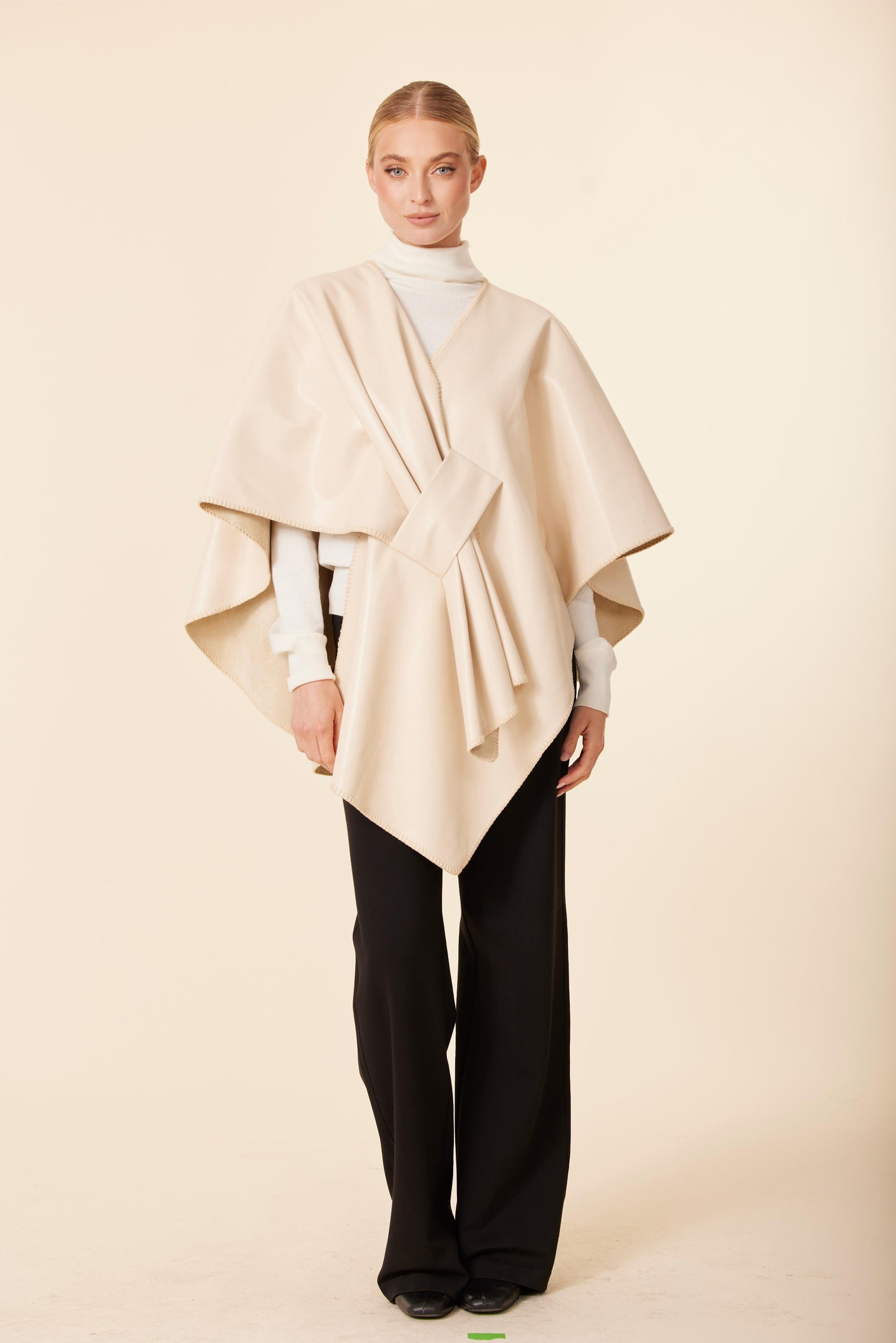 Vegan Leather Tonal Whip Stitch Wrap