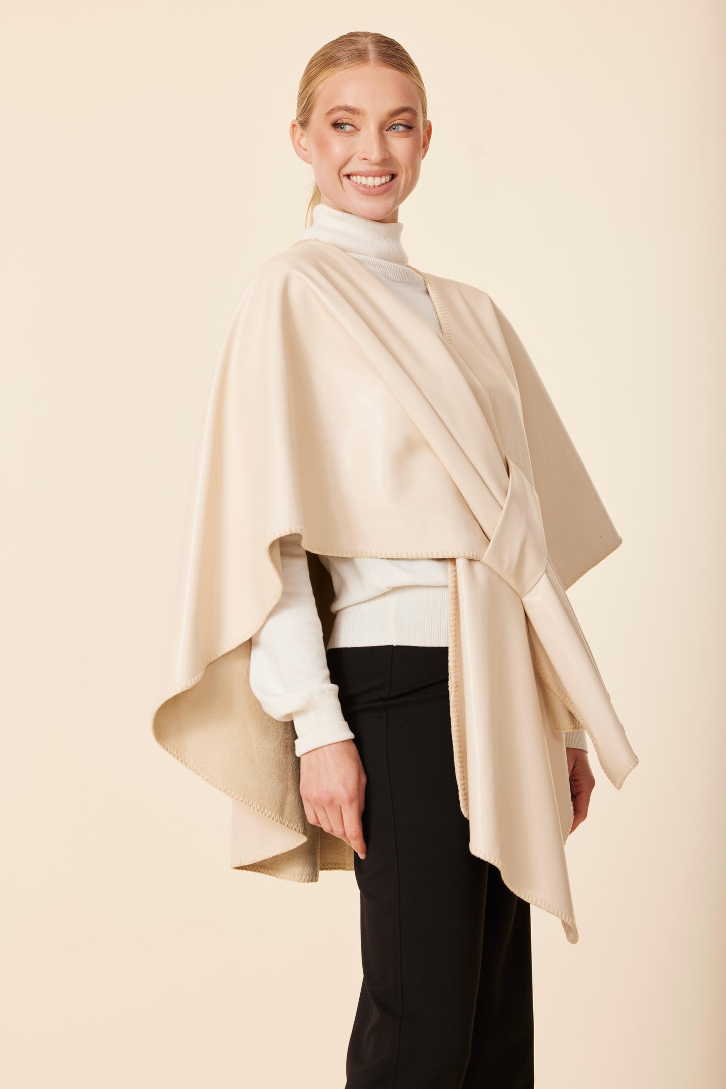 Vegan Leather Tonal Whip Stitch Wrap