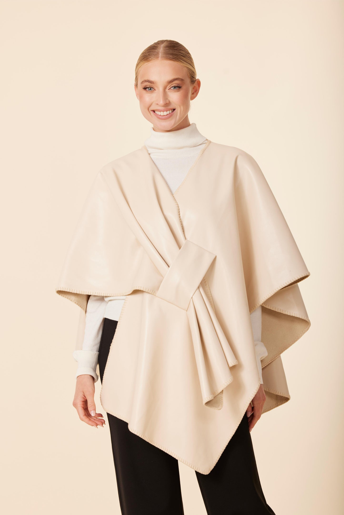 Vegan Leather Tonal Whip Stitch Wrap