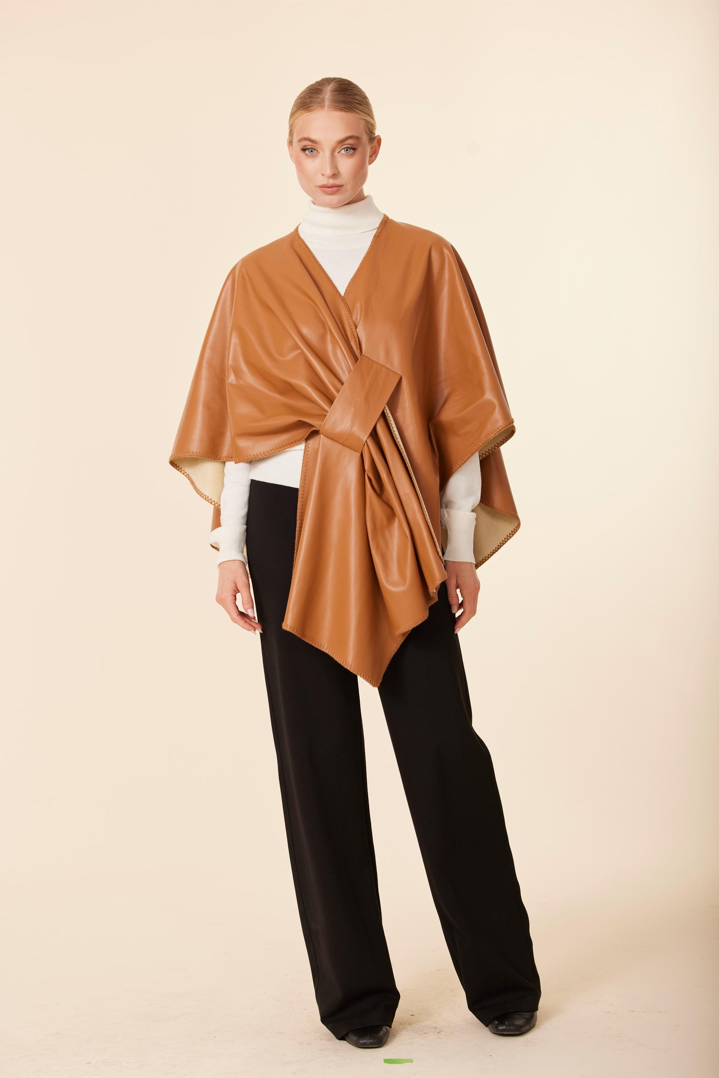 Vegan Leather Tonal Whip Stitch Wrap