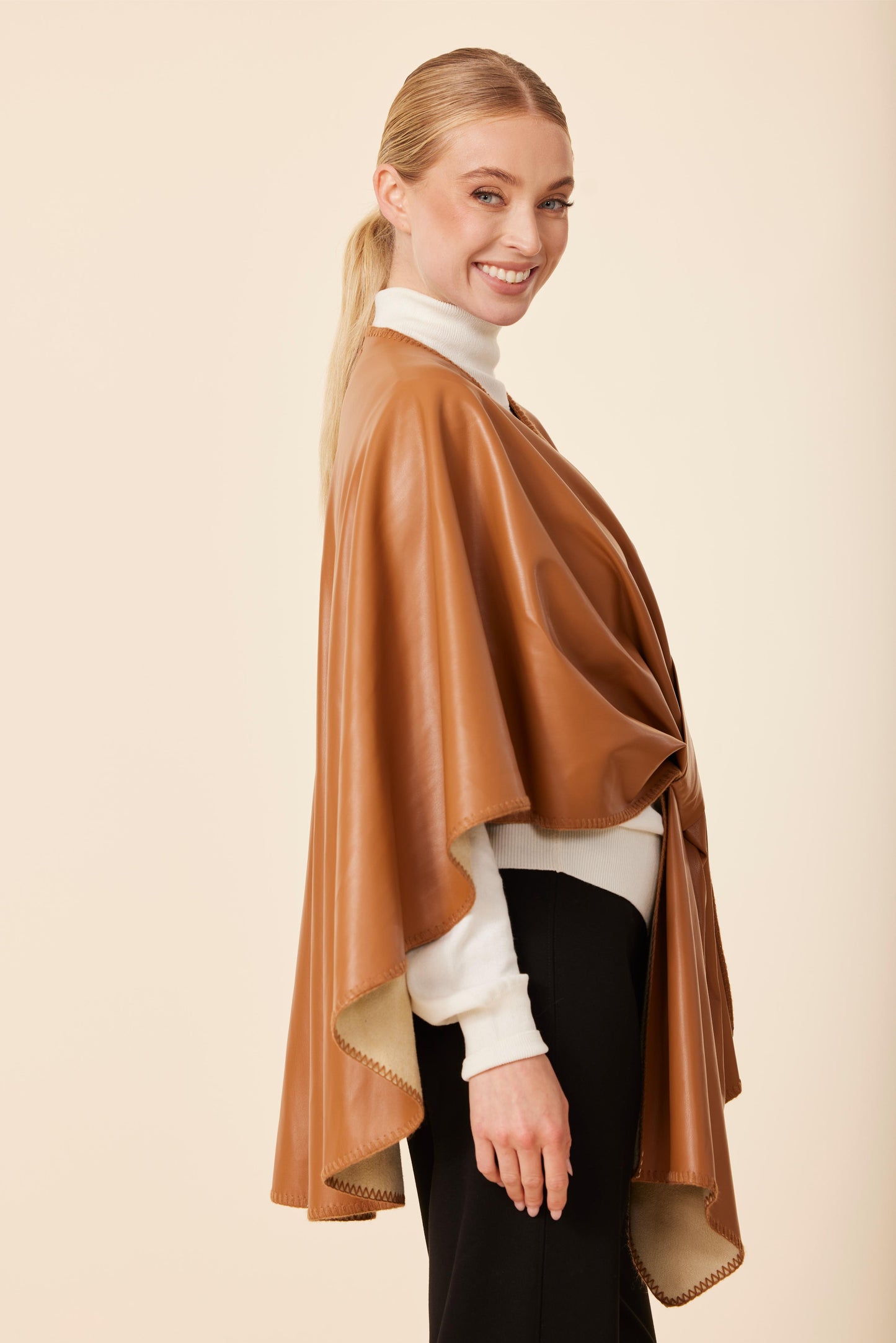 Vegan Leather Tonal Whip Stitch Wrap
