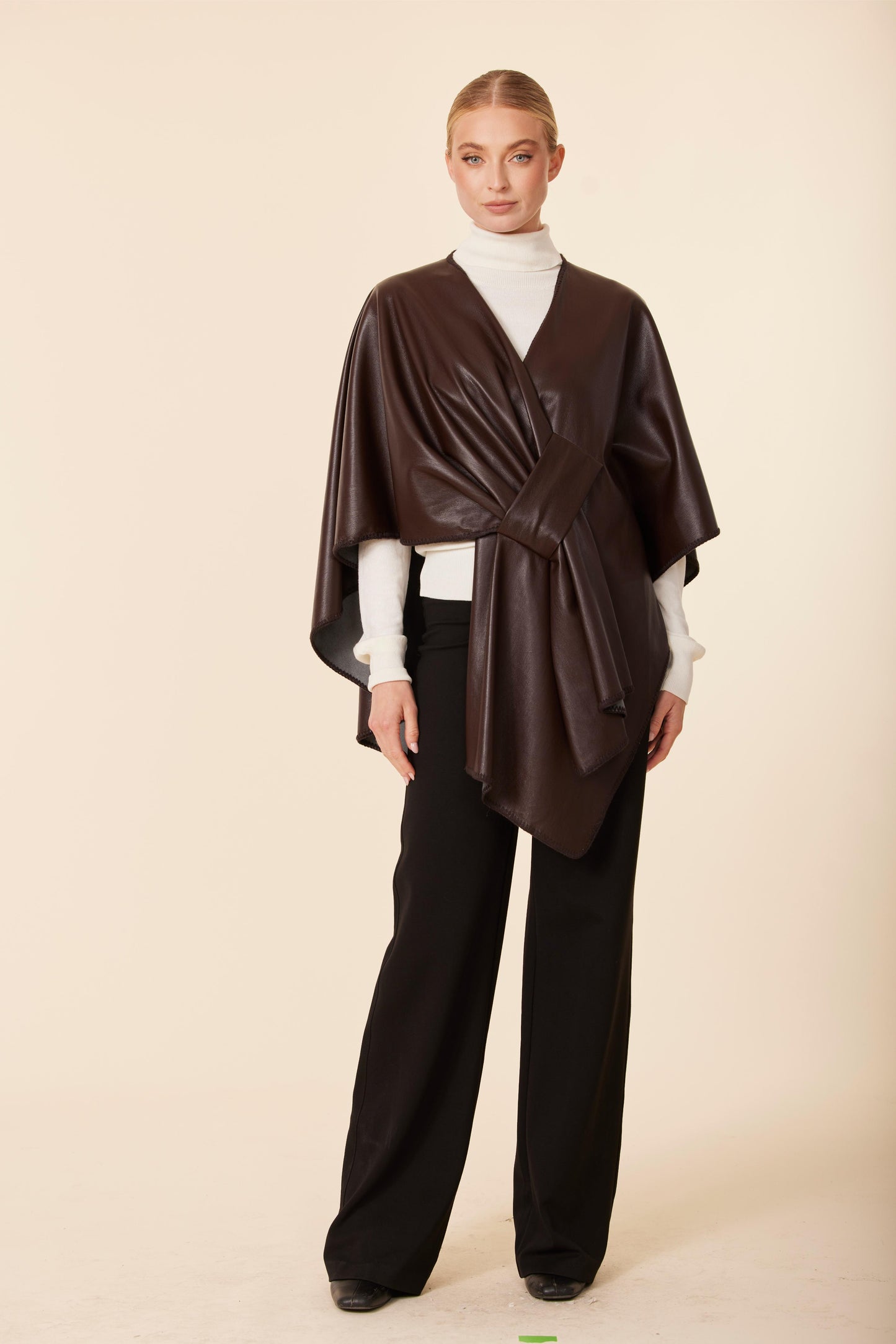 Vegan Leather Tonal Whip Stitch Wrap