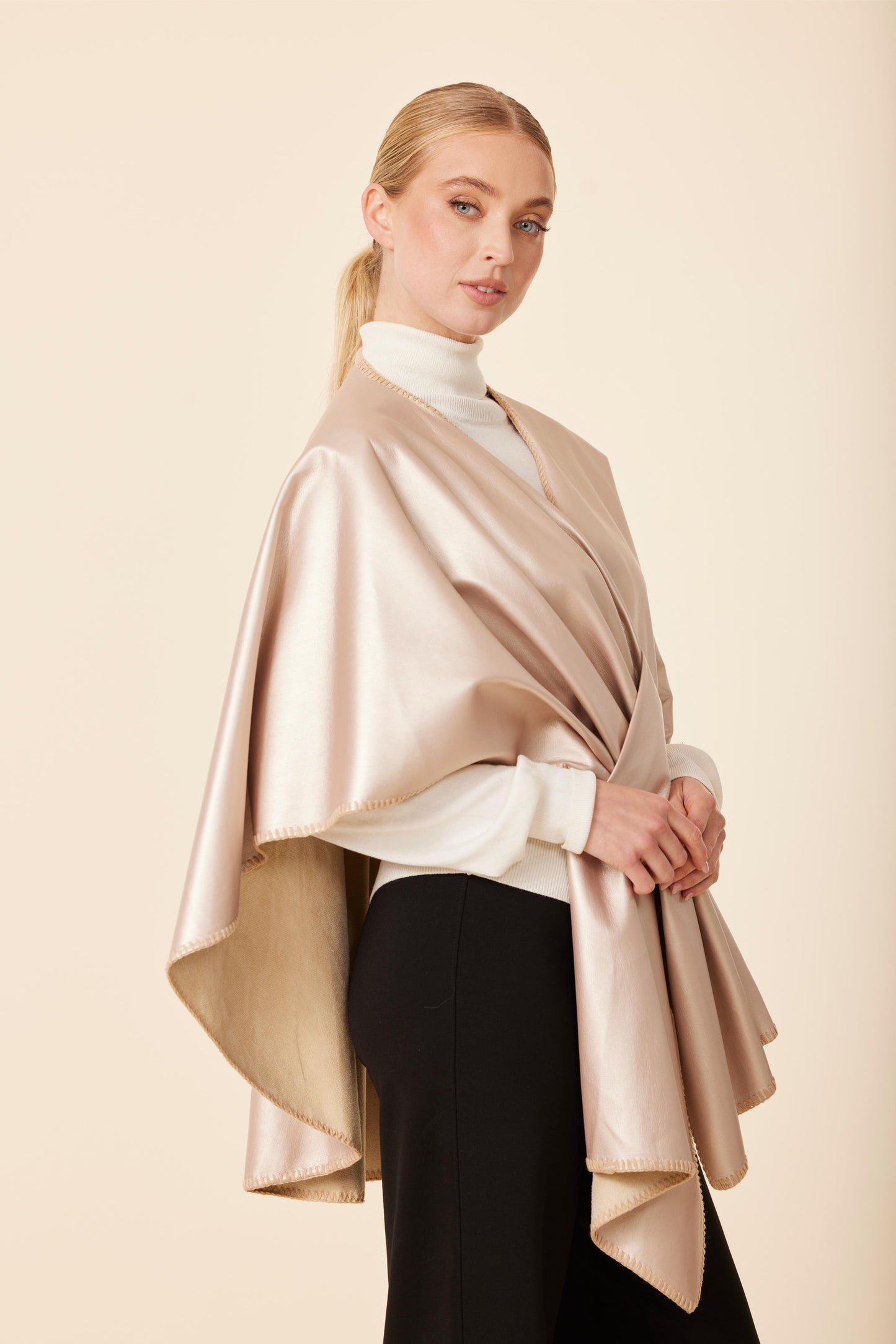 Vegan Leather Tonal Whip Stitch Wrap
