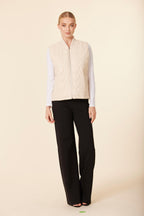 Faux Leather Quilted Heart Vest