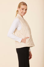 Faux Leather Quilted Heart Vest