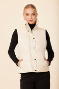 Faux Leather Puffer Vest