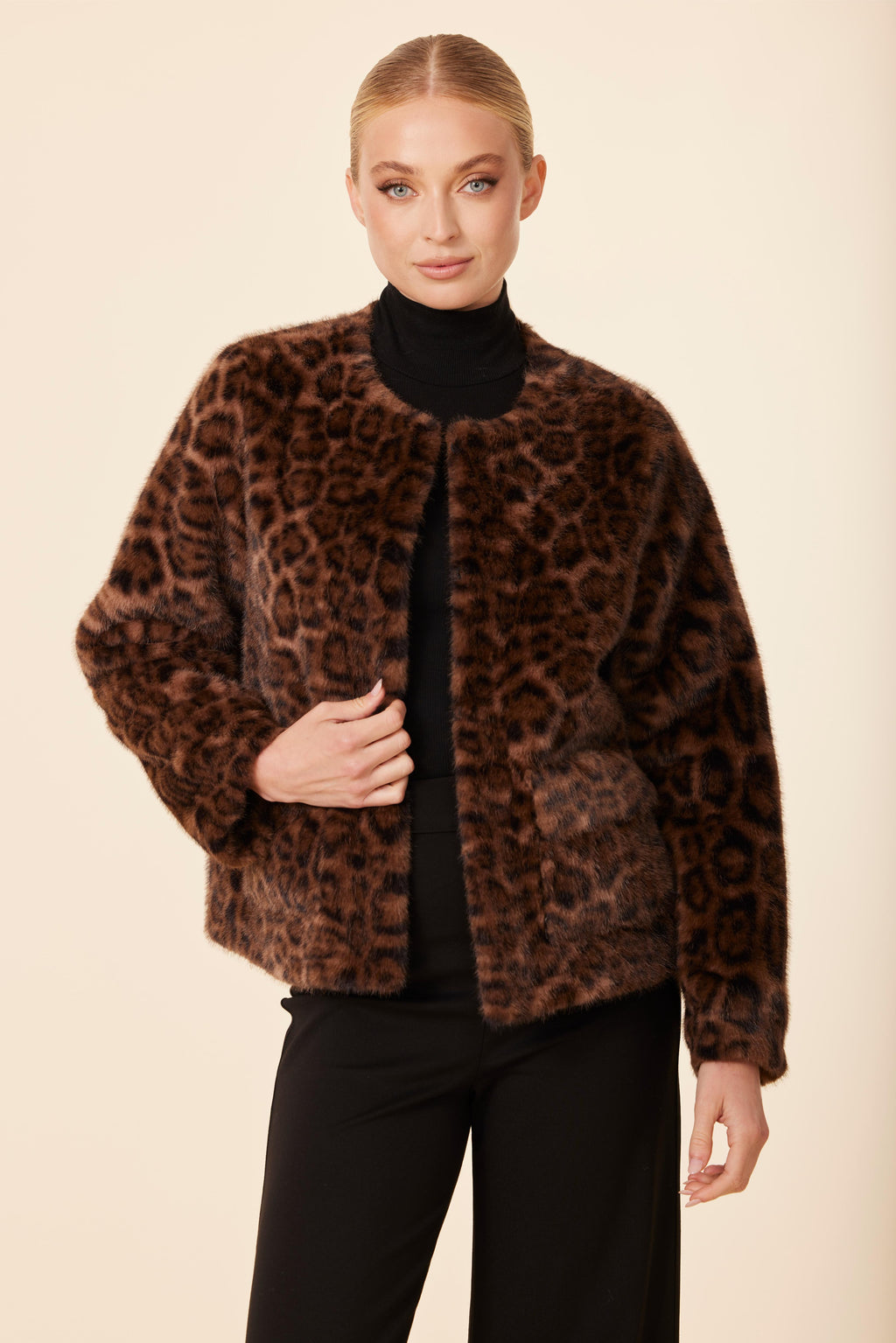 Faux Fur Leopard Jacket