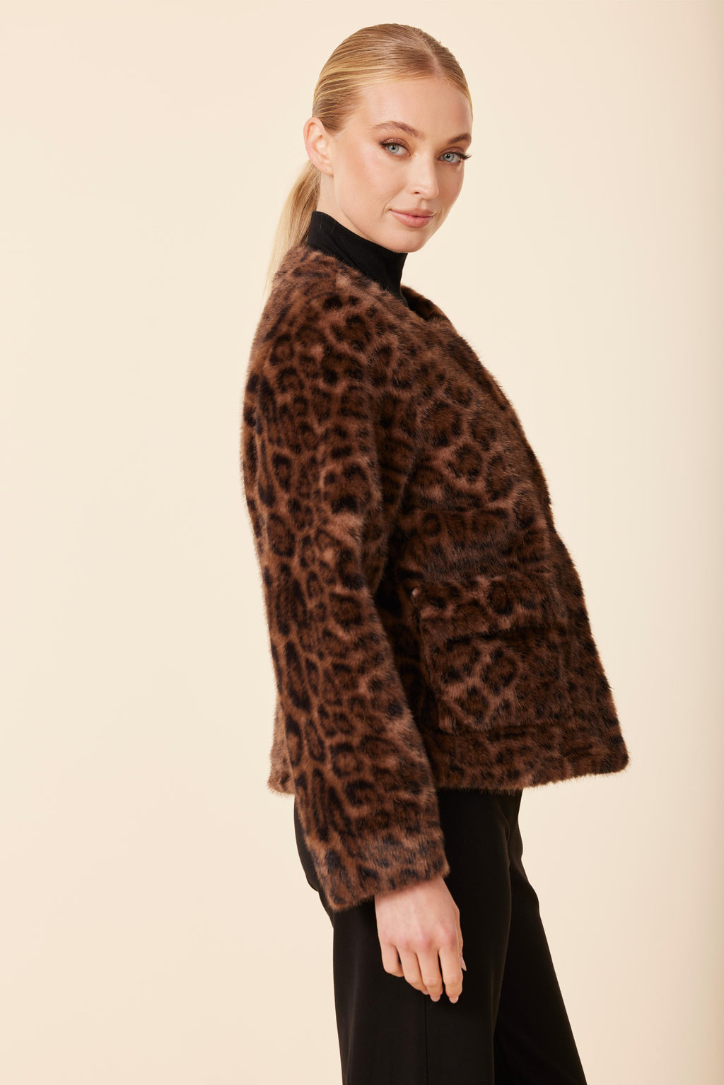 Faux Fur Leopard Jacket