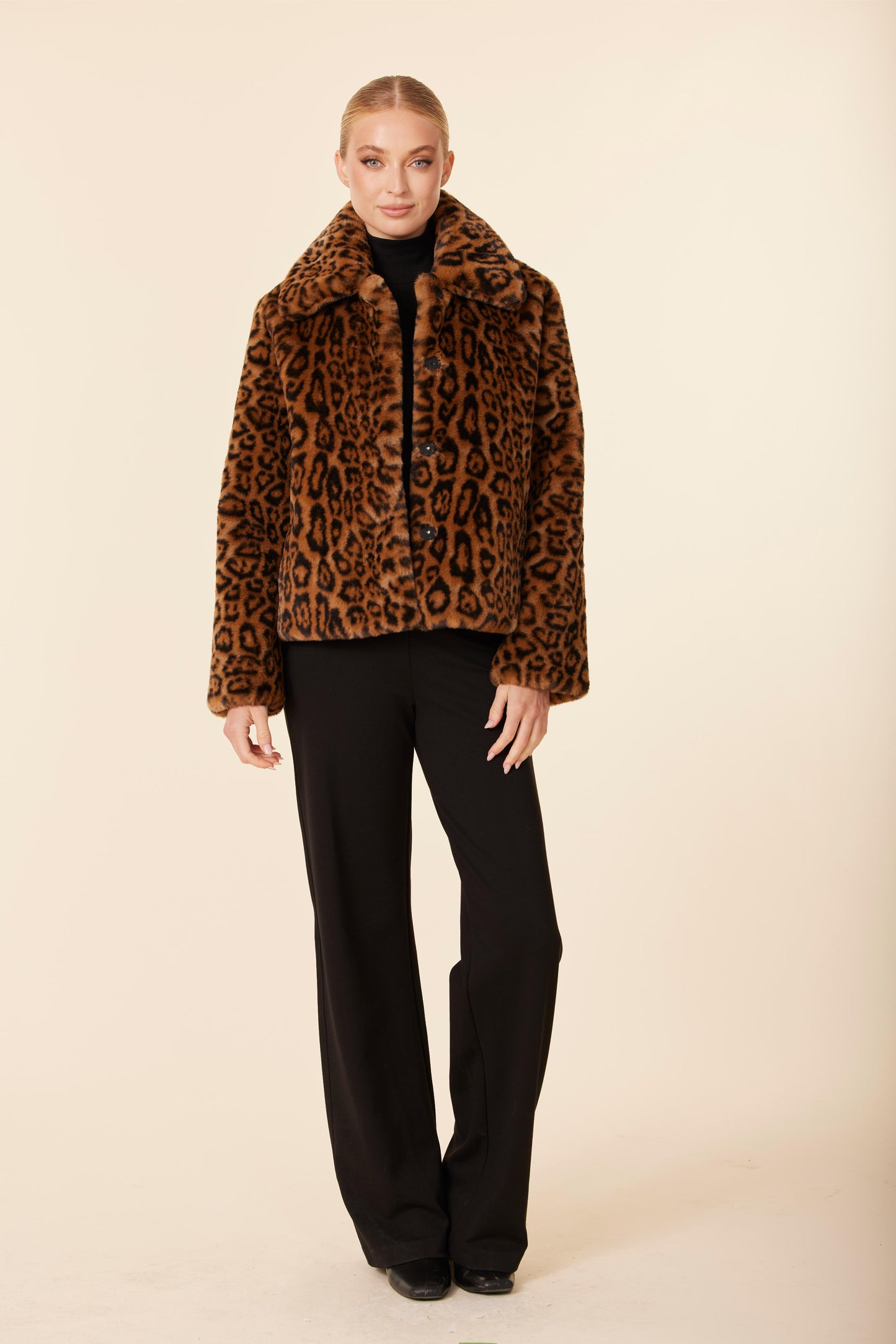 Faux Fur Leopard Jacket