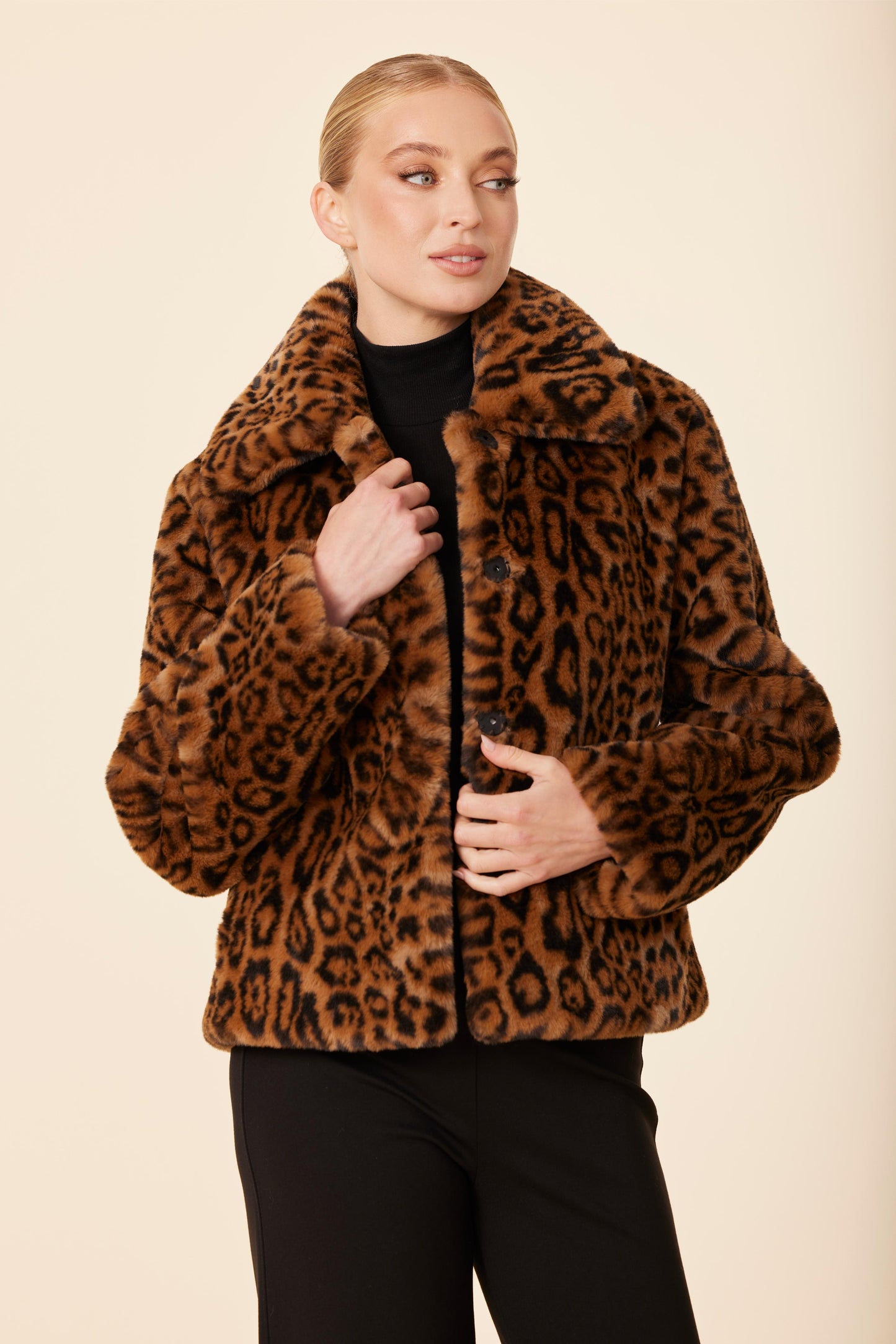 Faux Fur Leopard Jacket