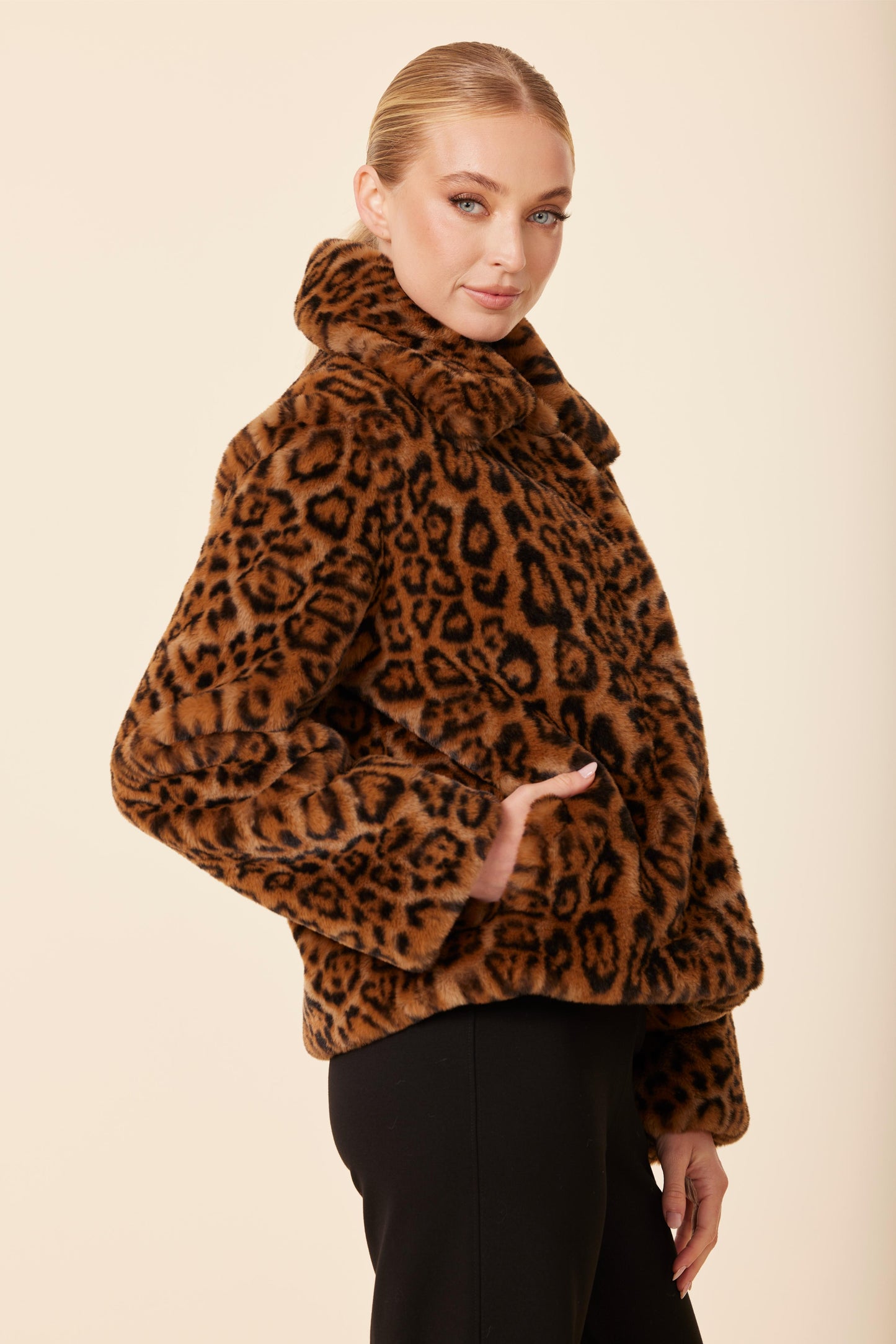 Faux Fur Leopard Jacket