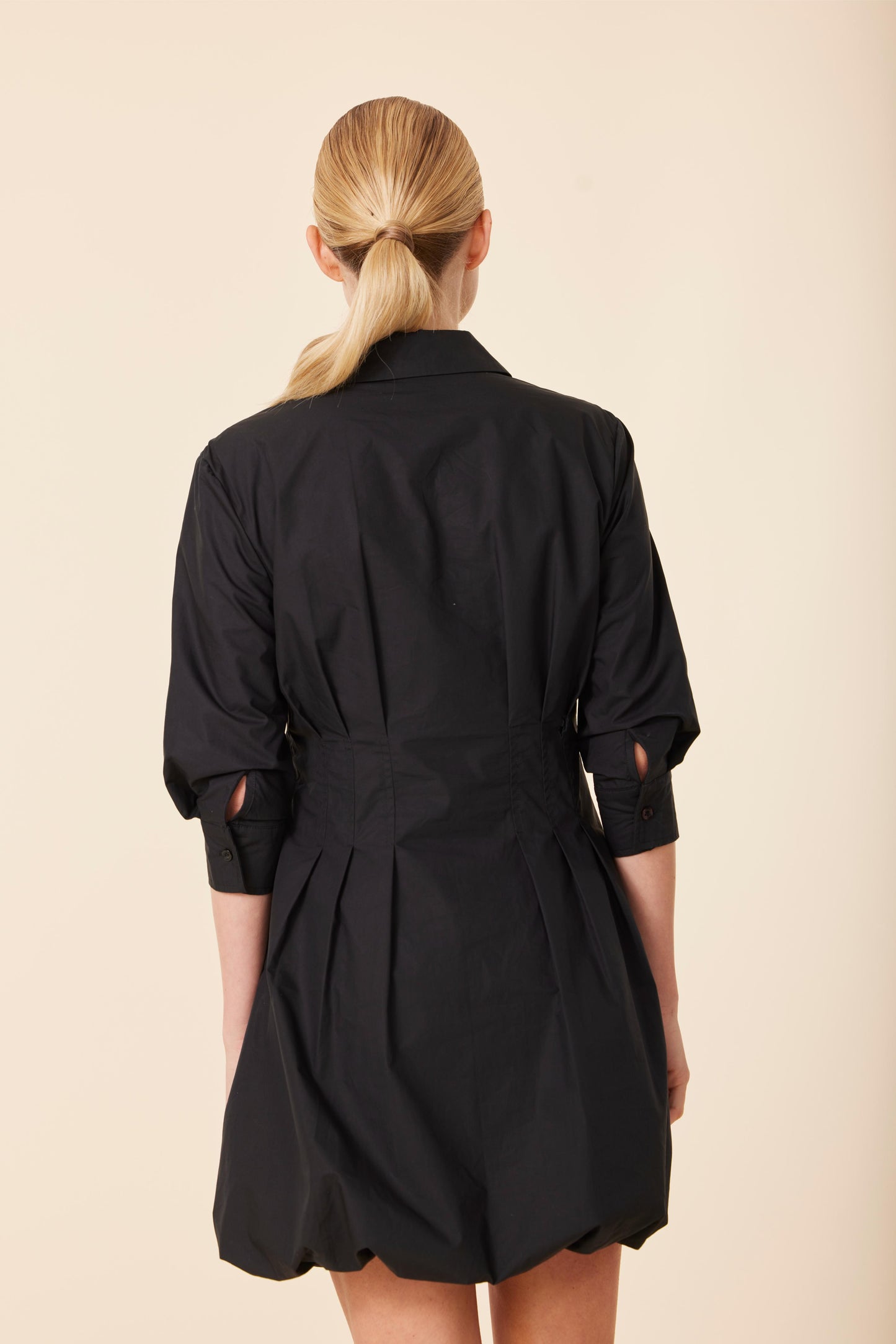 Poplin 3/4 Sleeve Bubble Dress