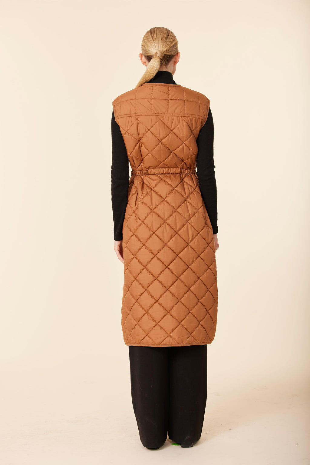 Quilted Nylon Long Vest