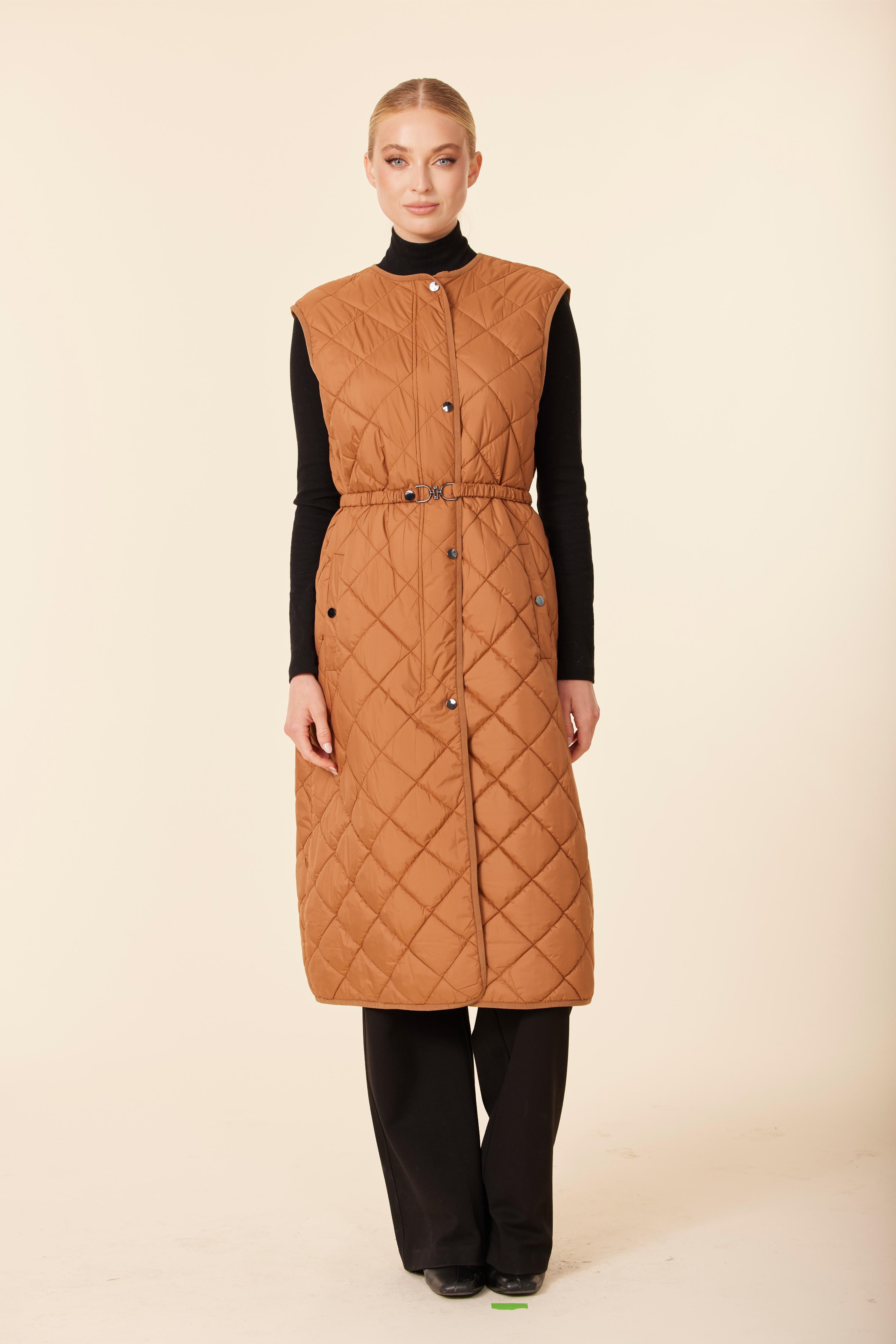 Quilted Nylon Long Vest