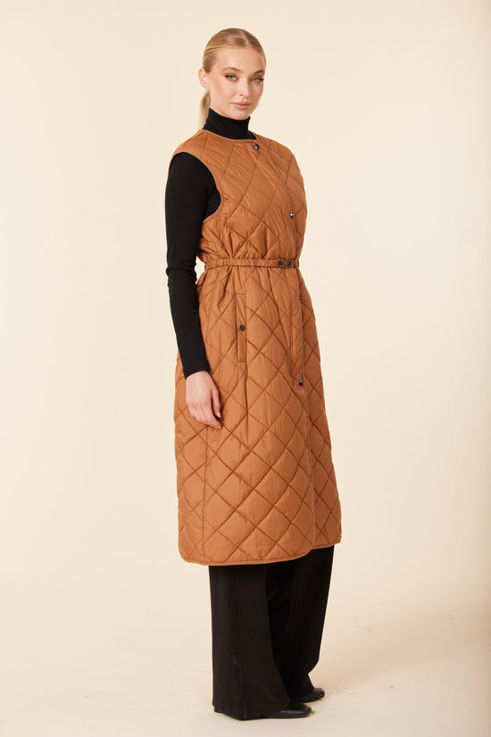 Quilted Nylon Long Vest