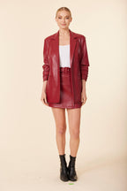 Faux Leather Side Button Skirt