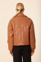 Faux Leather Quilted Jacket