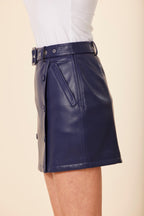 Faux Leather Side Button Skirt