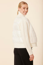 Faux Fur Vegan Leather Trim, Nylon Puff Back Jacket