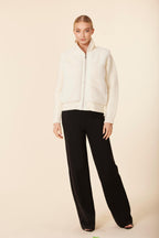 Faux Fur Vegan Leather Trim, Nylon Puff Back Jacket
