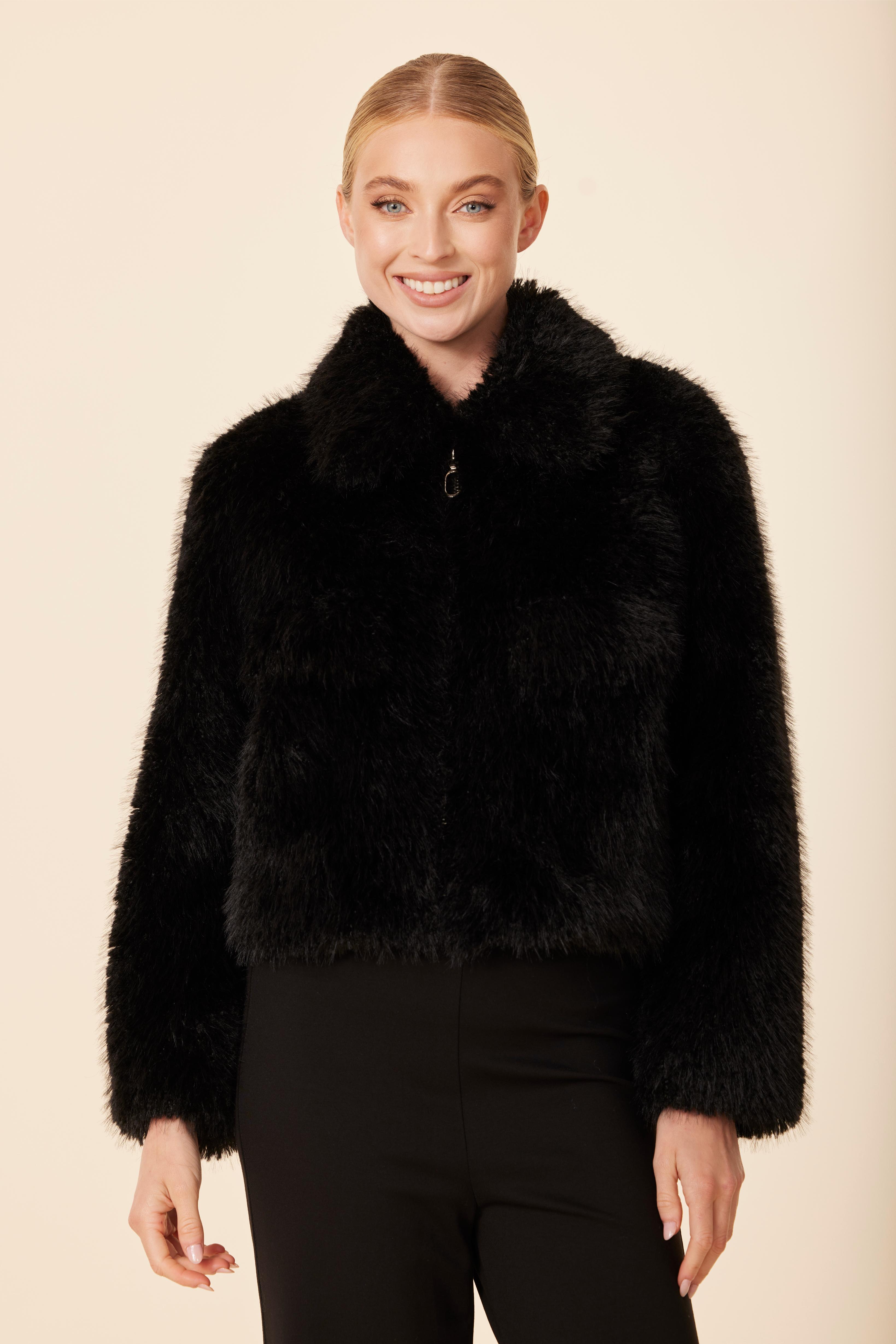Shaggy Reversible Faux Fur Zip Jacket – Dolce Cabo