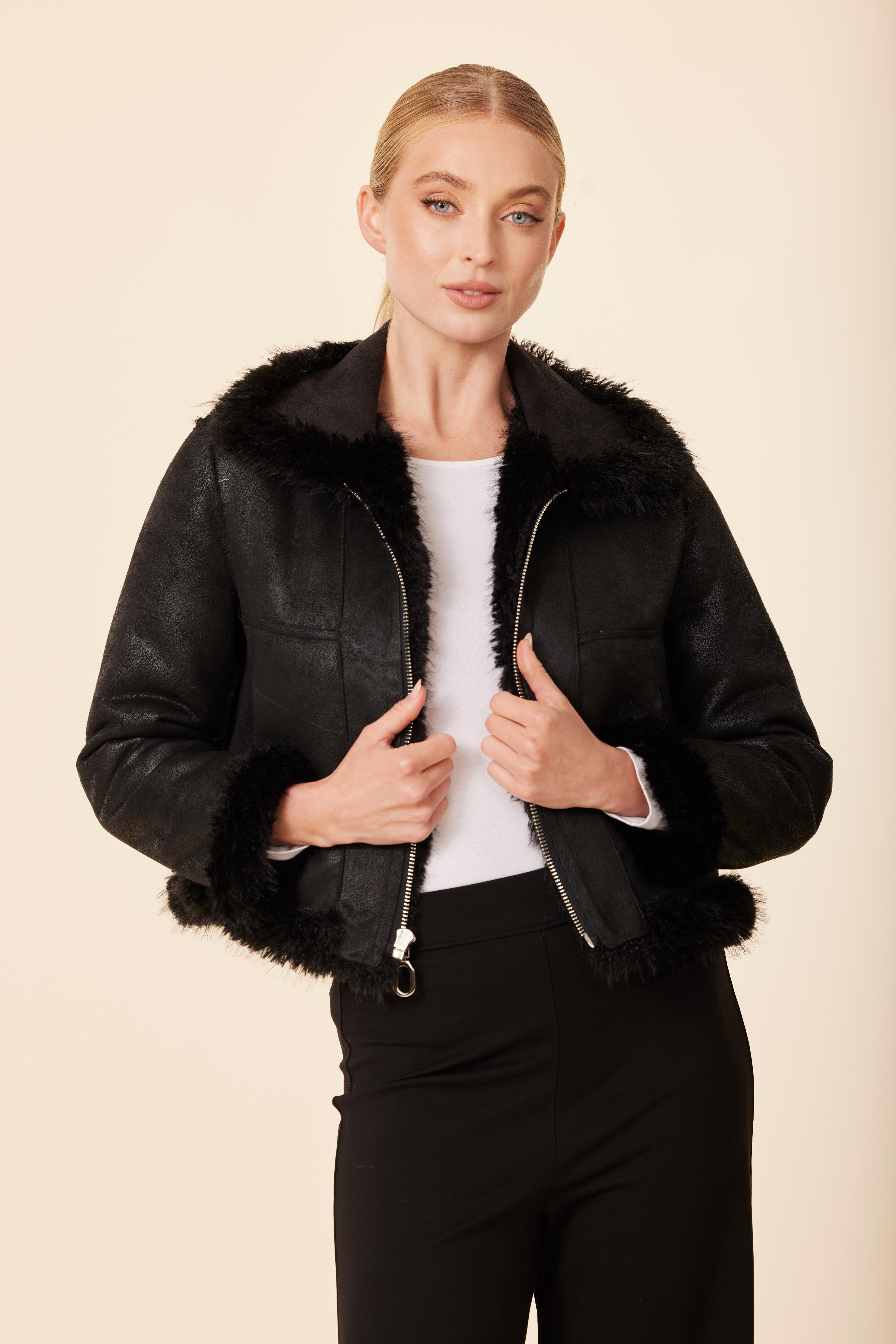 Shaggy Reversible Faux Fur Zip Jacket