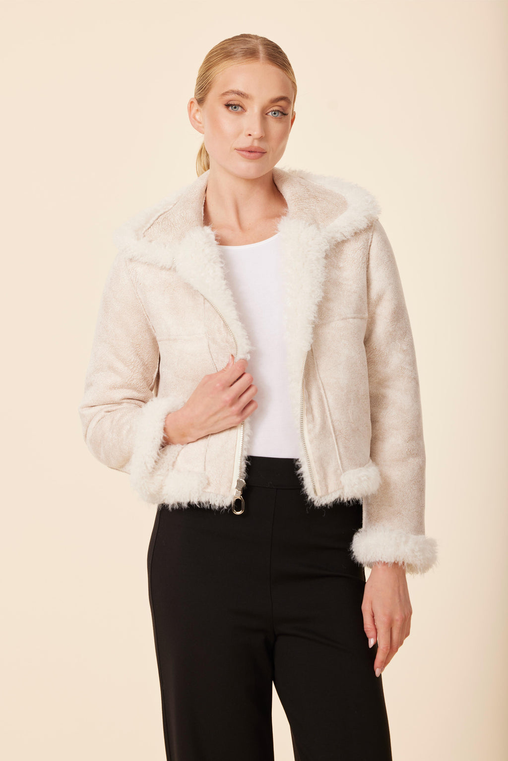 Shaggy Reversible Faux Fur Zip Jacket