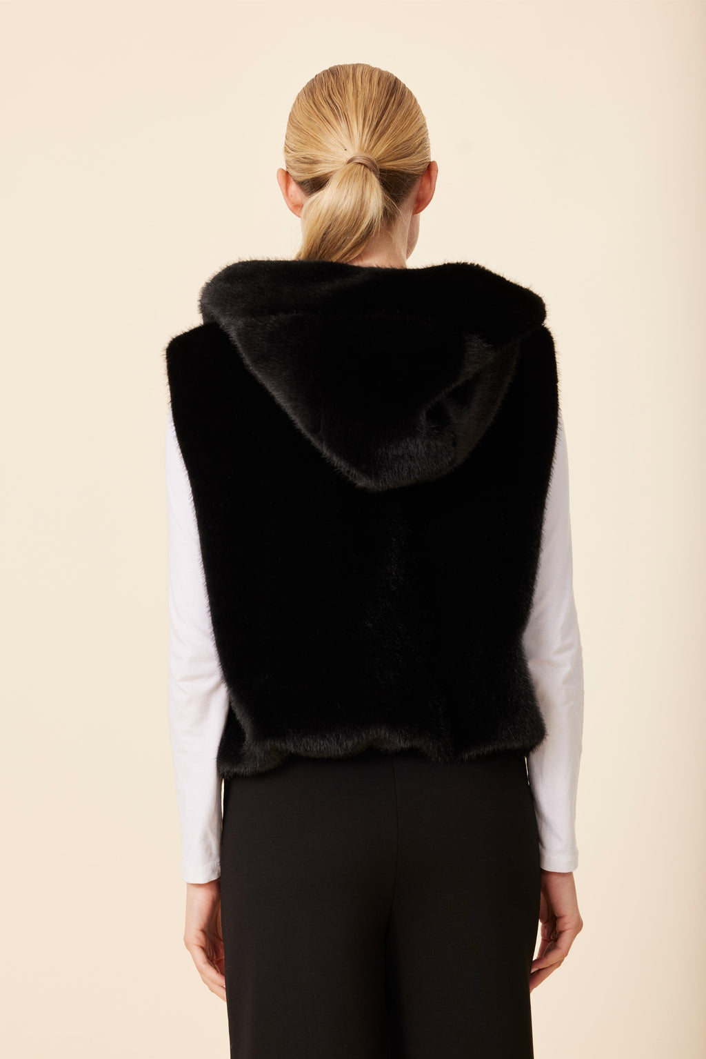 Faux Fur Zip Hoody Vest