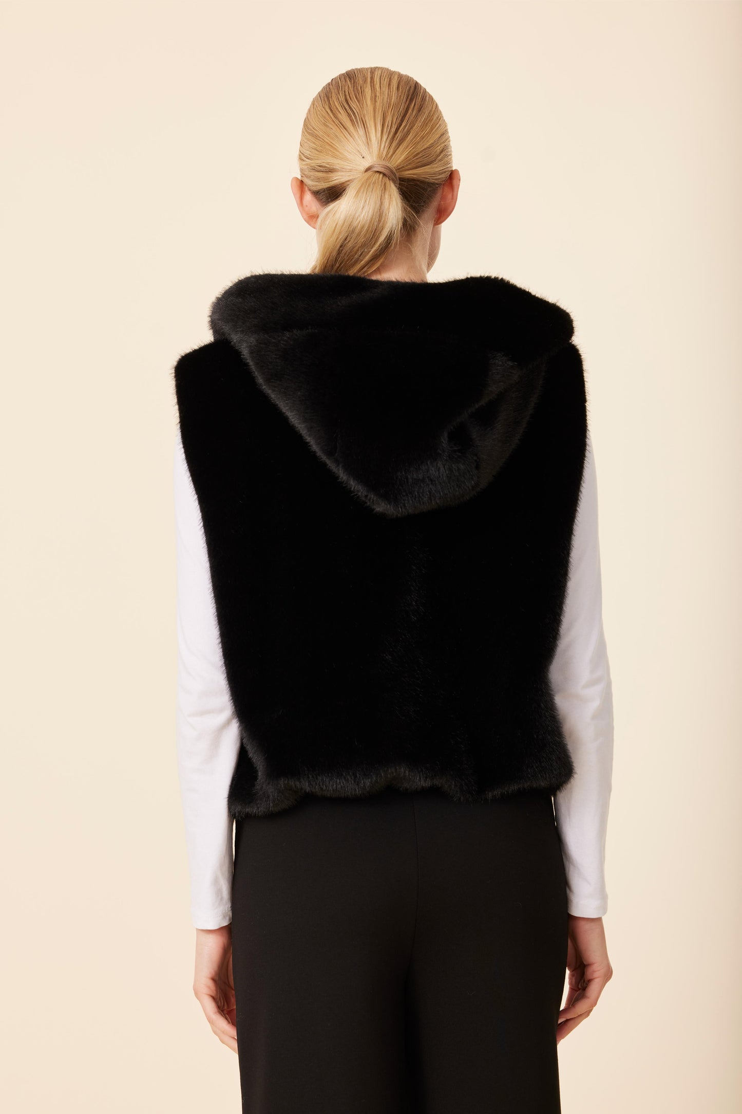 Faux Fur Zip Hoody Vest