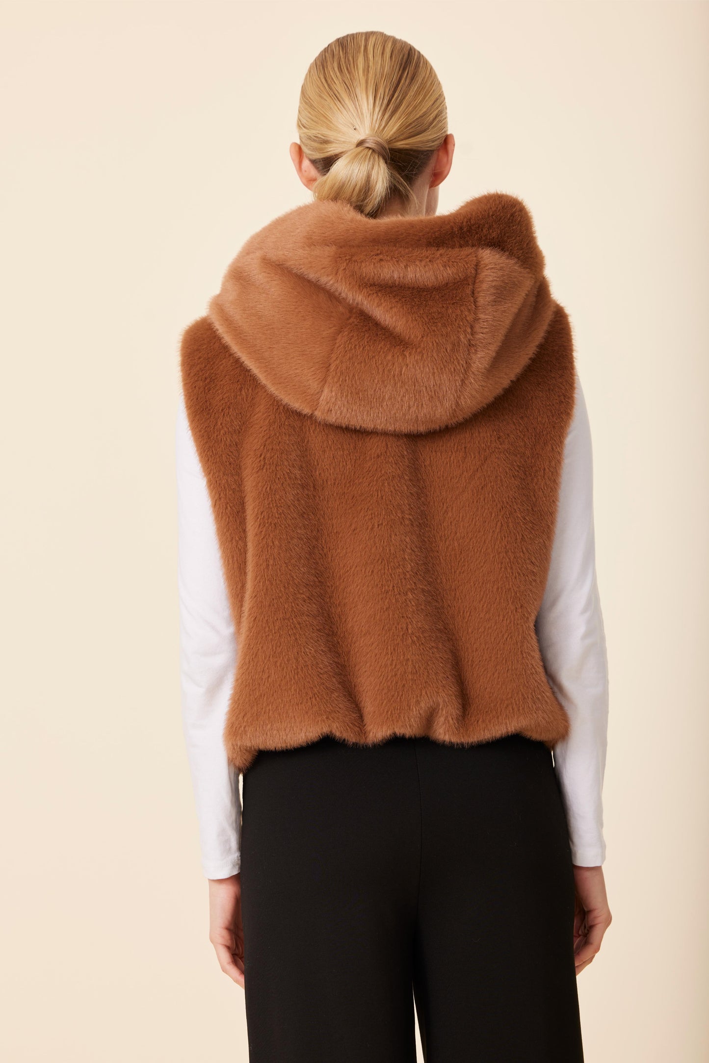 Faux Fur Zip Hoody Vest
