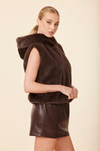 Faux Fur Zip Hoody Vest