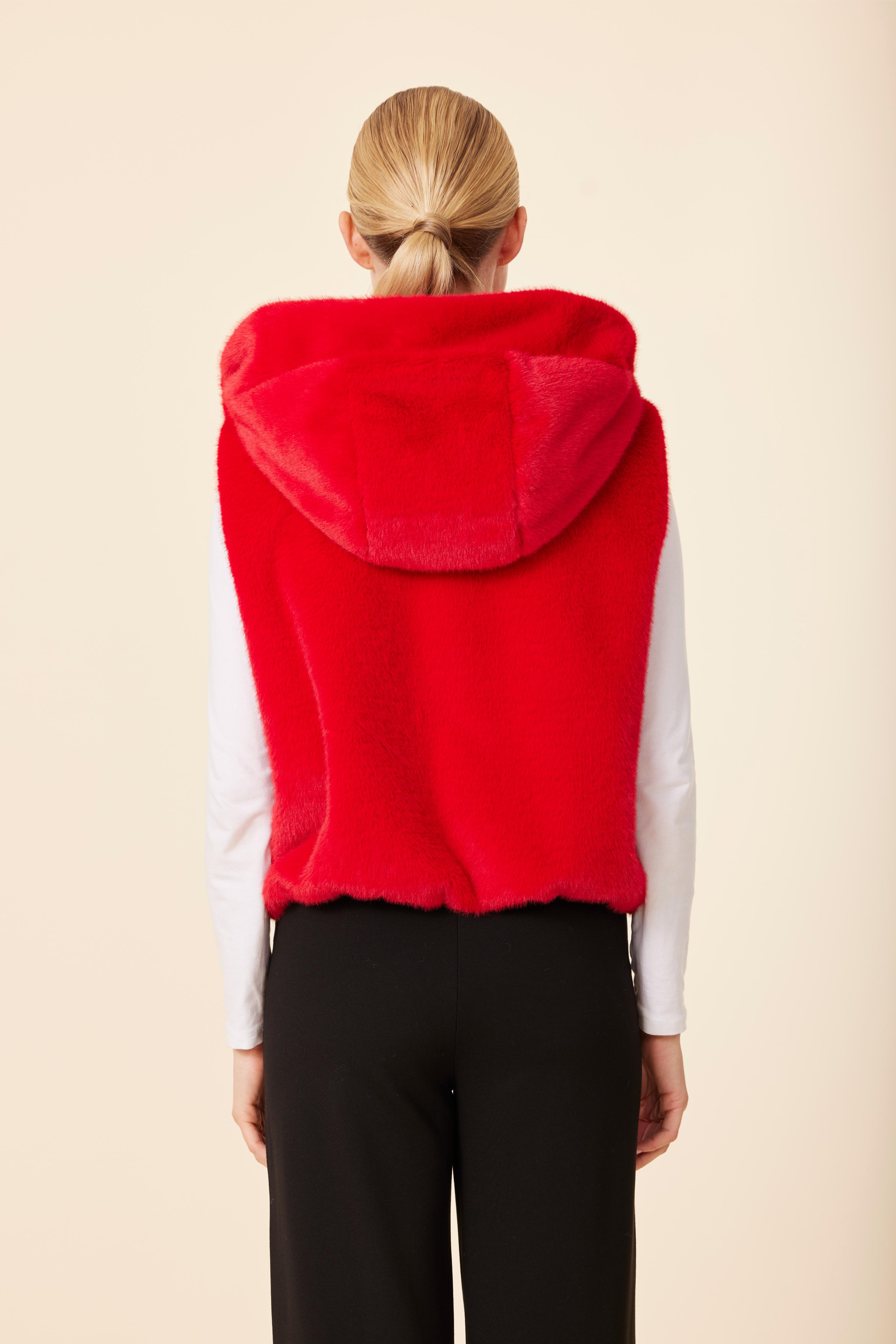 Faux Fur Zip Hoody Vest