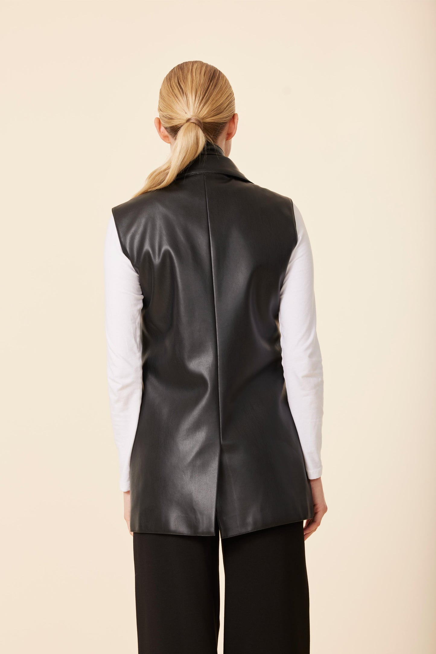 Faux Leather Scarf Vest