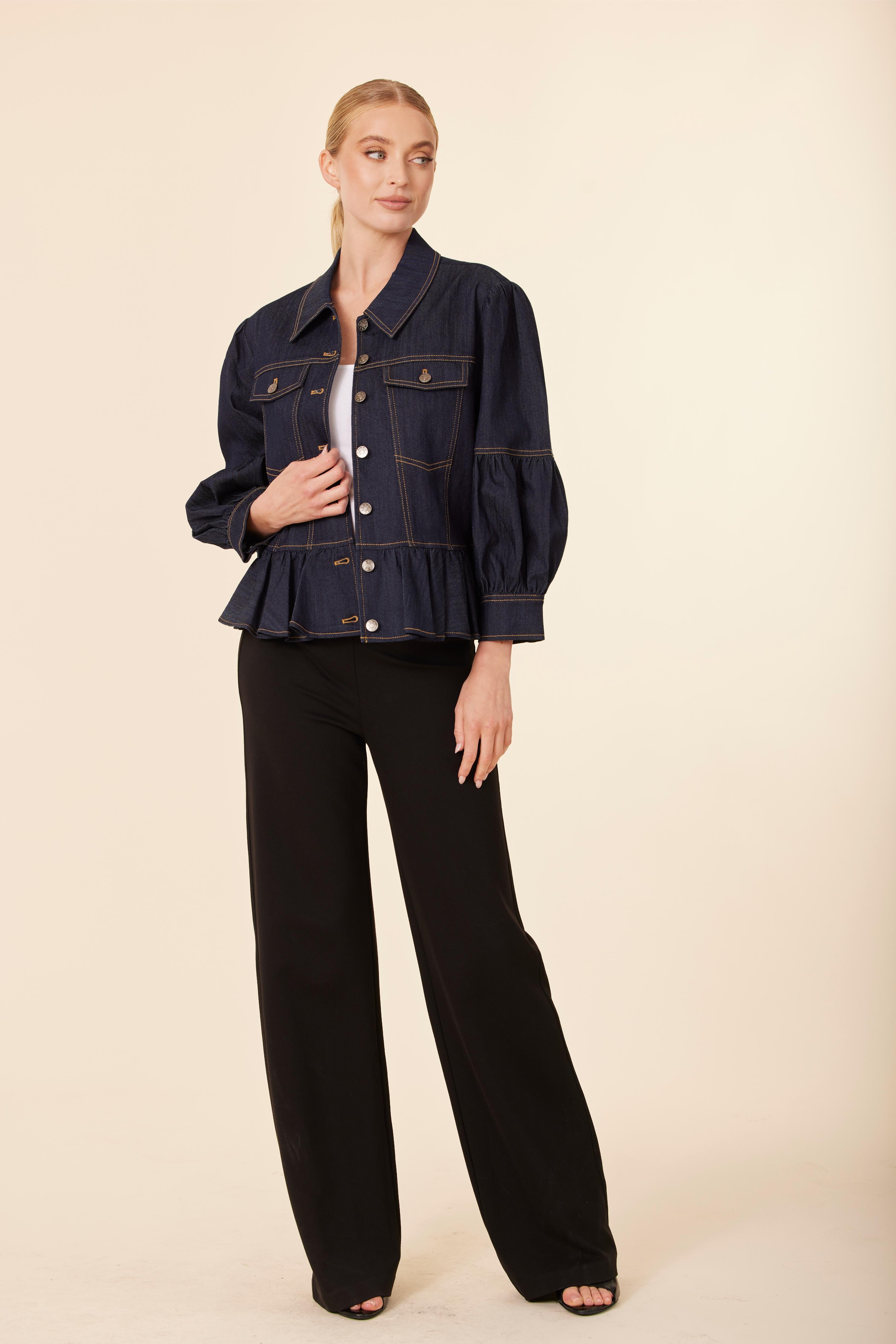 Peplum Denim Jacket – Dolce Cabo